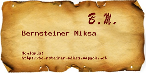 Bernsteiner Miksa névjegykártya